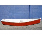 Wooden rowing plywood skiff, r