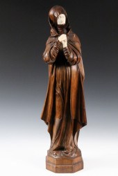 WOODEN SCULPTURE of a female f