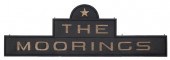 WOODEN SIGN "THE MOORINGS" LAT