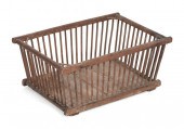 WOODEN-SPINDLED CHEESE BASKET