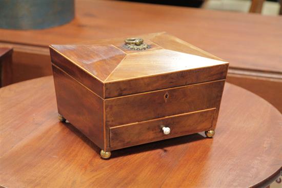 WOODEN STORAGE BOX. Mahogany
