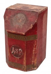 WOODEN TEA BIN EARLY 20TH CENT