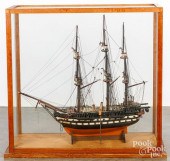 WOODEN THREE MAST FRIGATE SHIP