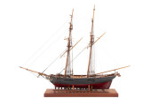WOODEN THREE MAST SAILING SHIP