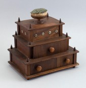 WOODEN THREE-TIER SEWING BOX 1