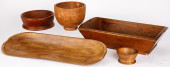 WOODEN TRENCHER, DOUGHBOX, AND