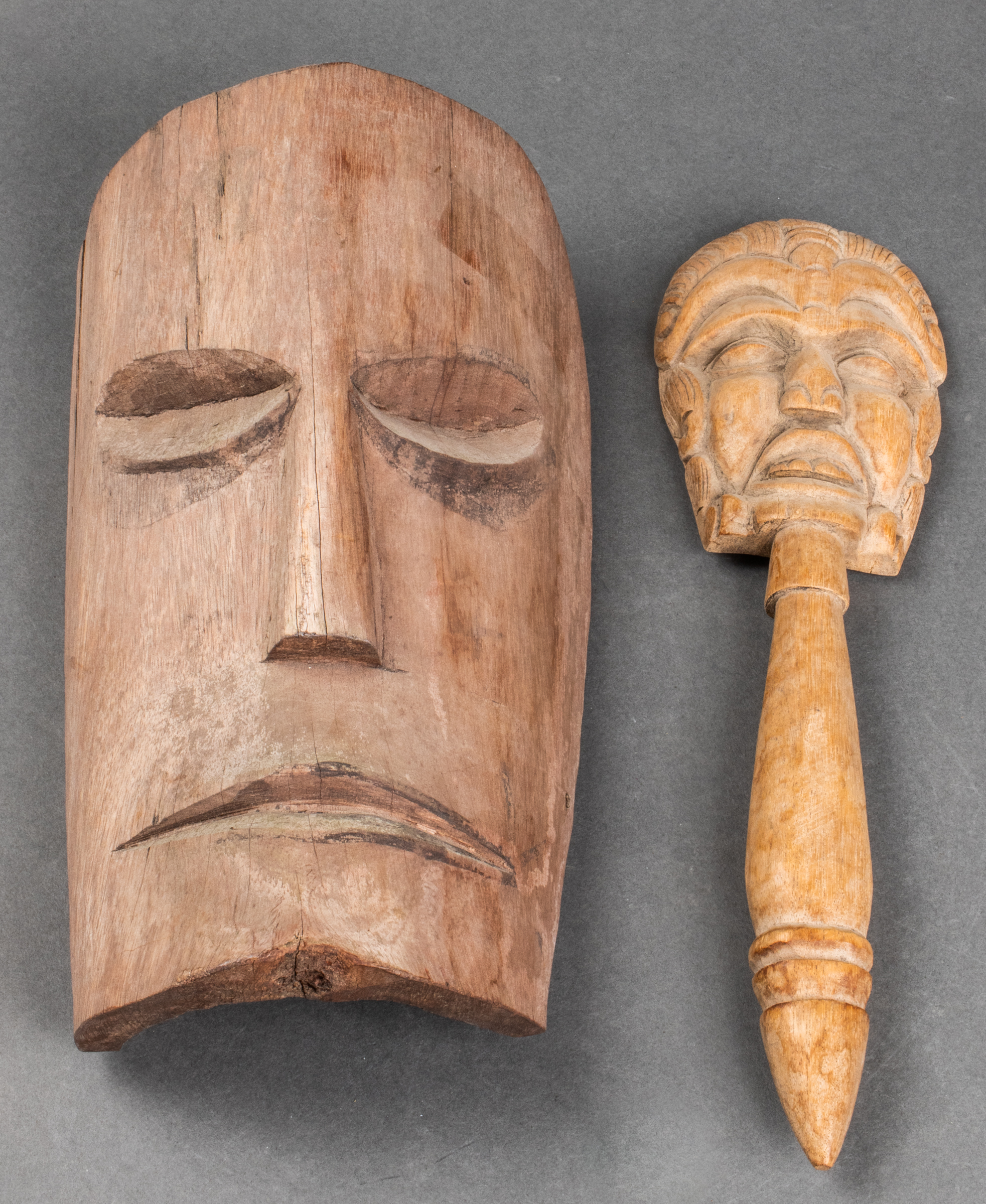 WOODEN TRIBAL ART MASKS, 2 PCS.