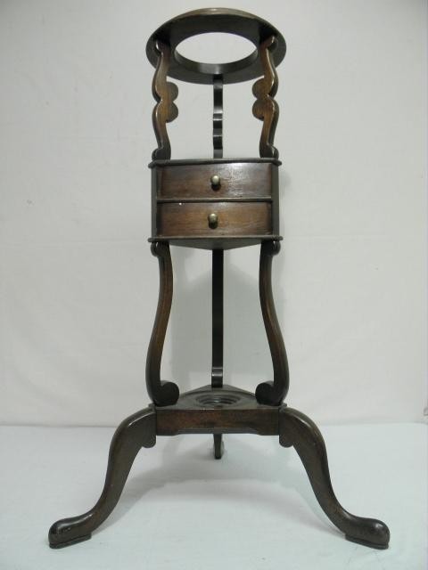 Wooden two drawer tripod plant