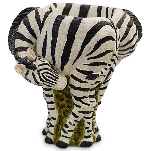 WOODEN ZEBRA PLANT STAND
