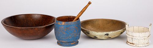 WOODENWARE, TO INCLUDE TWO TURNED