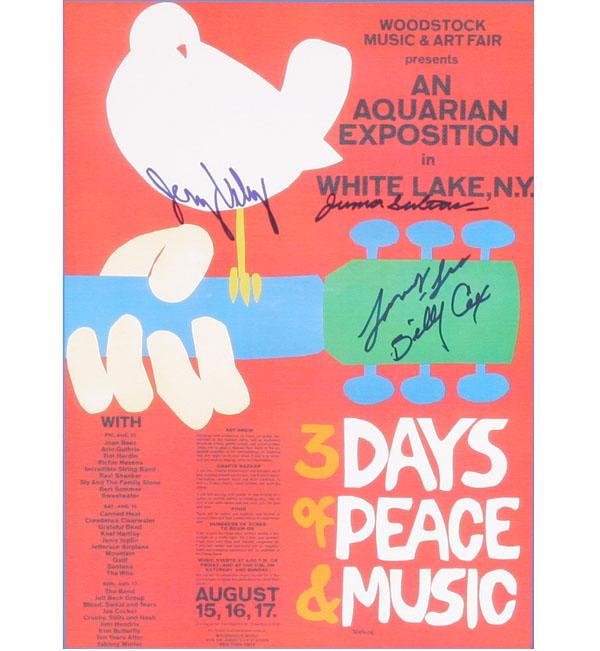 Woodstock poster signed by Billy