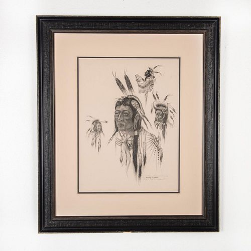 WOODY CRUMBO KIOWA PRINT, WOODEN