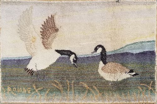 WOOL HOOKED RUGWool Hooked Rug ,