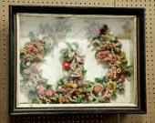 WOOL WORK WREATH.  Wool and wi