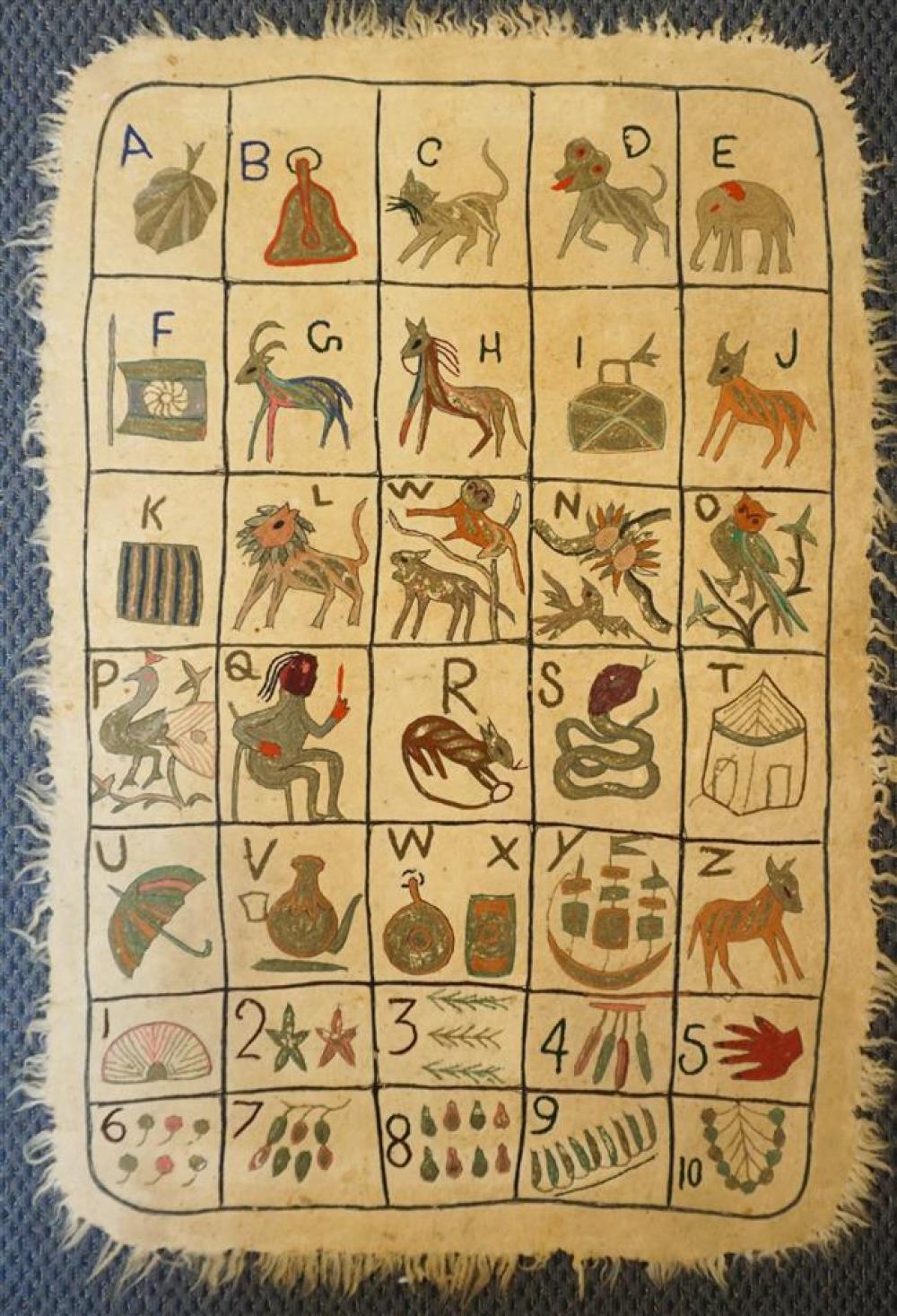 WOOL WOVEN ALPHABET, 70 X 46 INWool