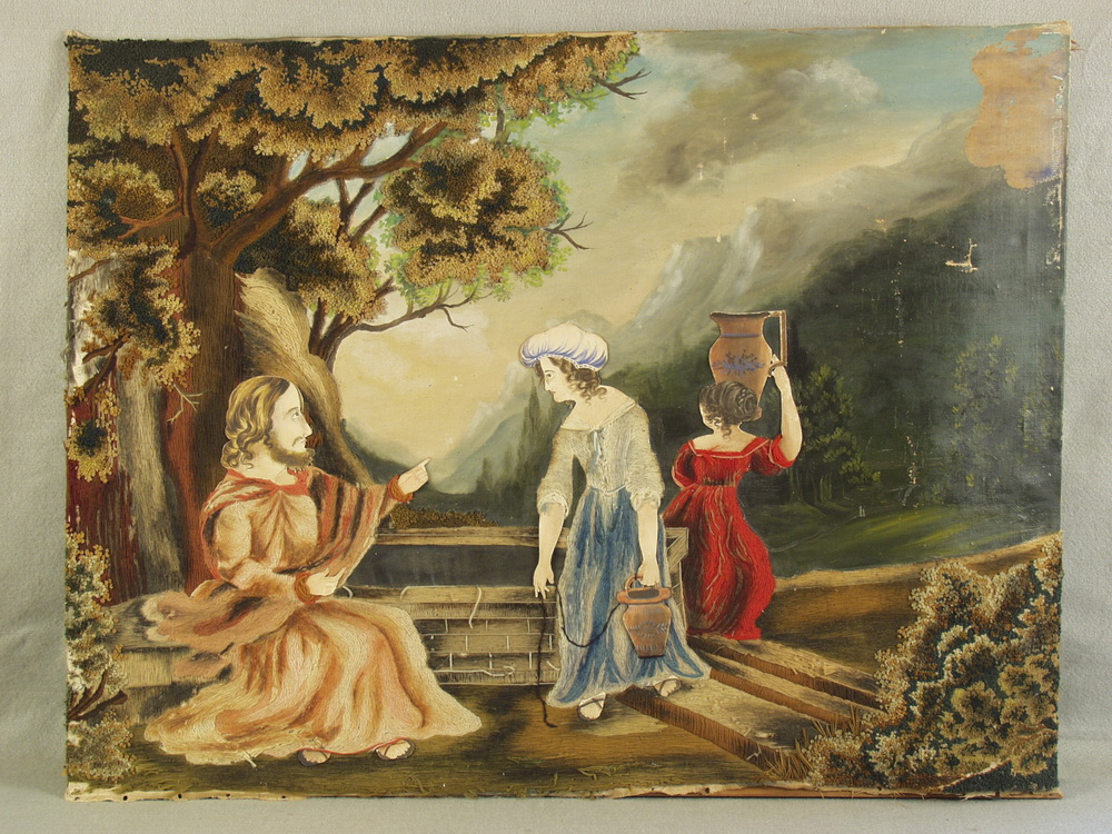 WOOLWORK - Christ with the Woman of