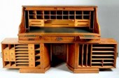 WOOTEN ROLL TOP BURLED WALNUT
