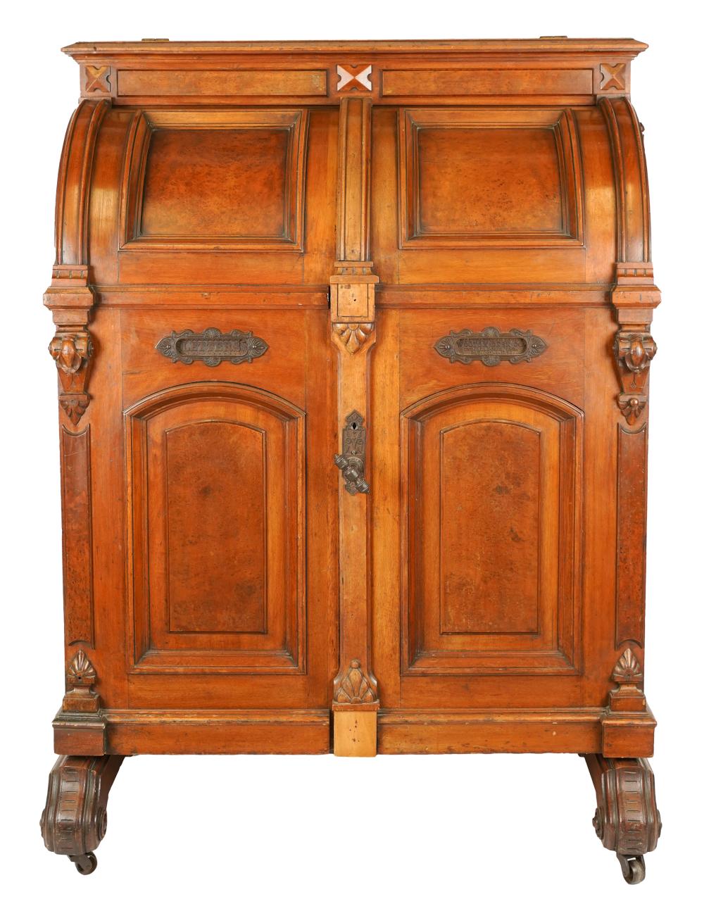 WOOTON DESKwalnut; the hinged doors