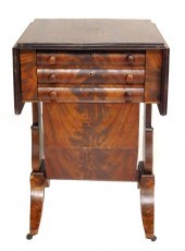 WORK TABLE, AMERICAN, C. 1840,