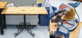 WORK TABLE WITH METAL BASE Wit