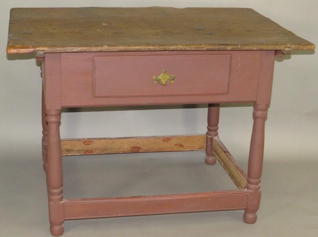 WORK TABLEca. 1790; scrubbed top