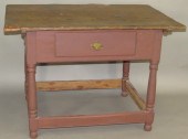 WORK TABLEca. 1790; scrubbed t
