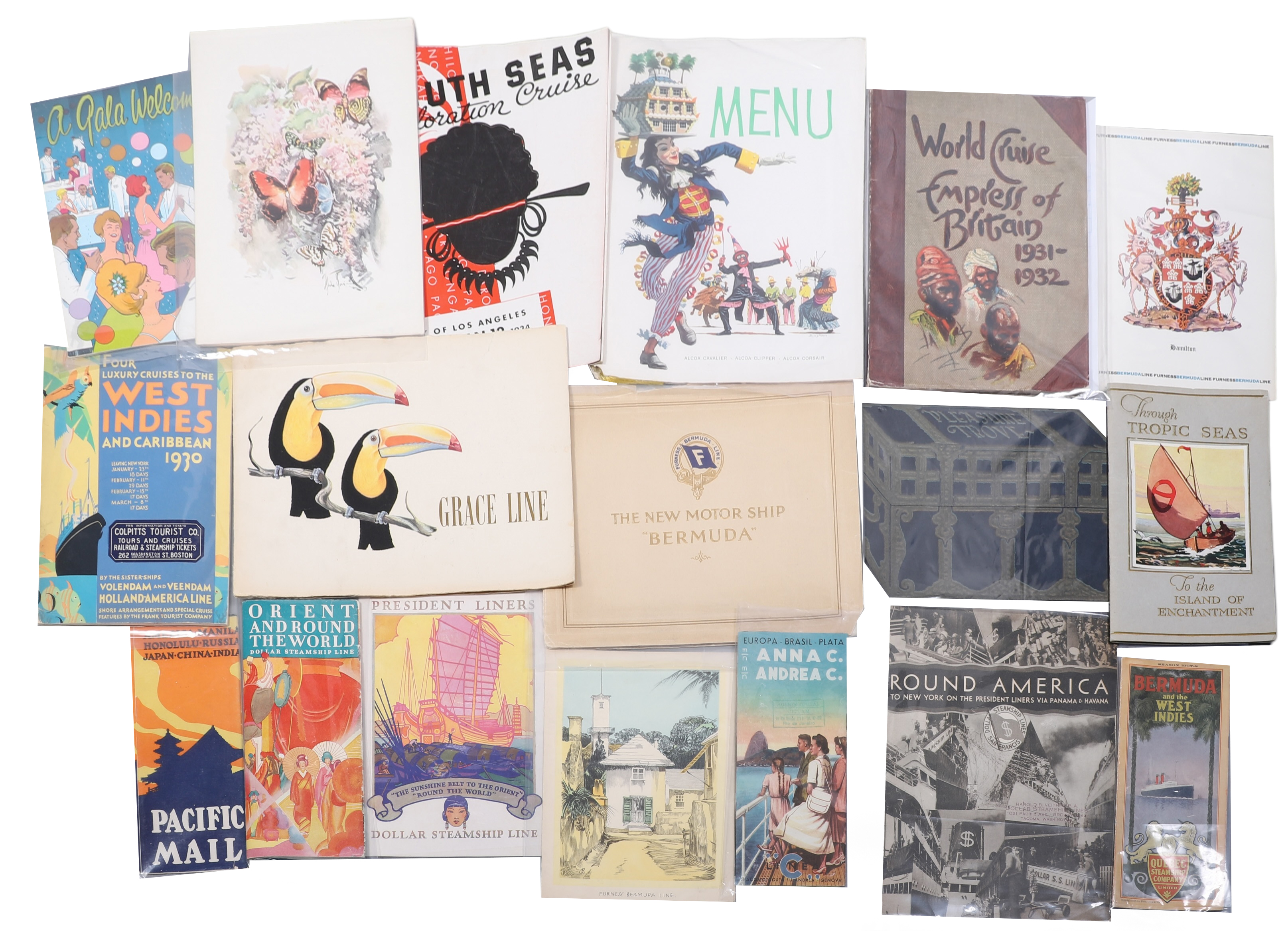World cruise line ephemera to