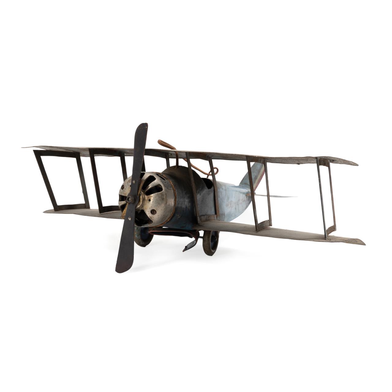 WORLD WAR I BRITISH TIN BIPLANE TOY