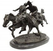 'WOUNDED BUNKIE' WESTERN BRONZ