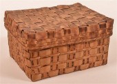 WOVEN ASH SPLINT BASKET WITH D