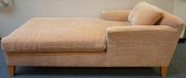 WOVEN CHECK UPHOLSTERED CHAISE