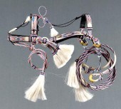 Woven horsehair bridle, multi-