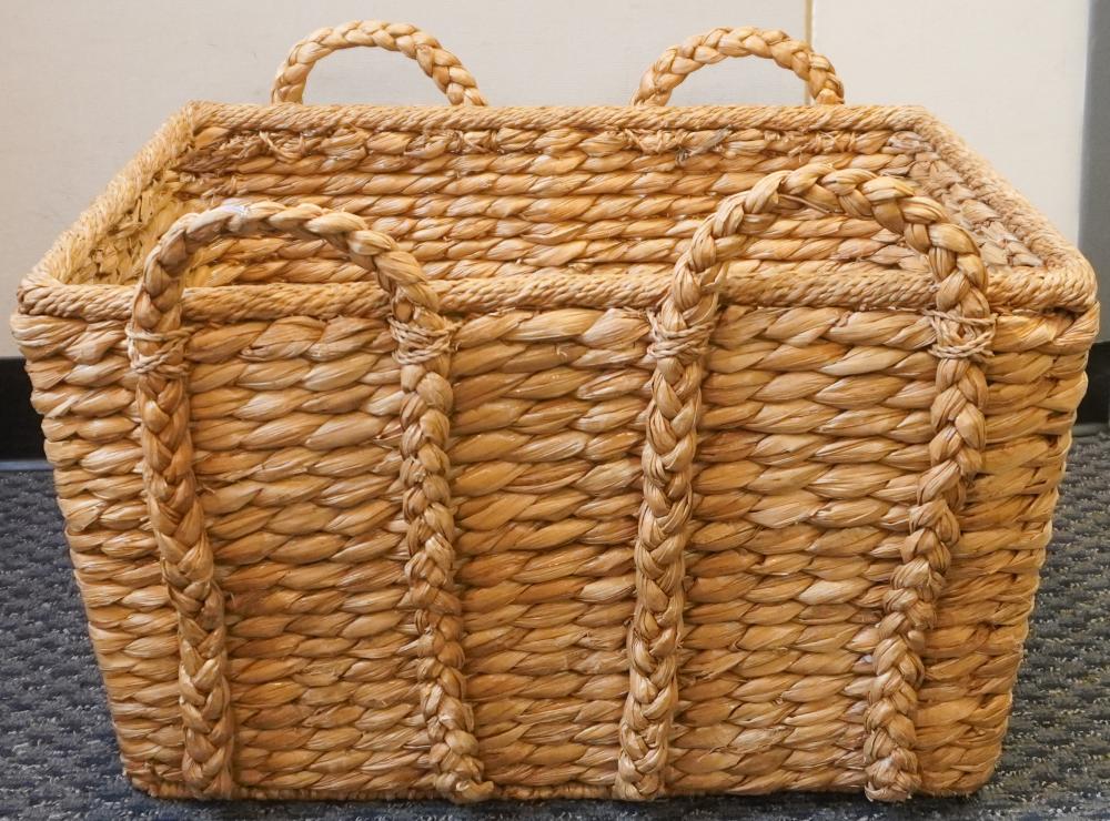 WOVEN LAUNDRY BASKET, 18 1/2 X 25