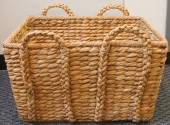 WOVEN LAUNDRY BASKET, 18 1/2 X