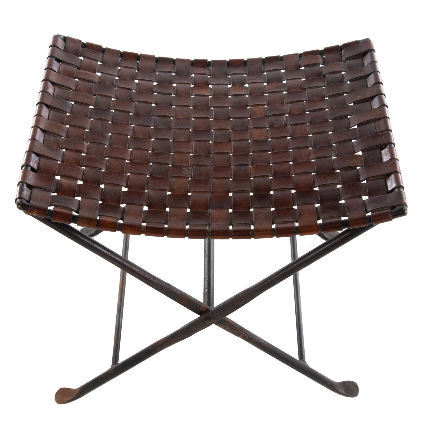 WOVEN LEATHER & FORGED IRON FOLDING