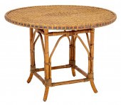 WOVEN RATTAN AND BENTWOOD ROUN