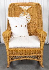 WOVEN WICKER RATTAN ROCKING AR