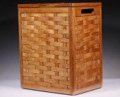 WOVEN WOODEN HAMPER Woven wood