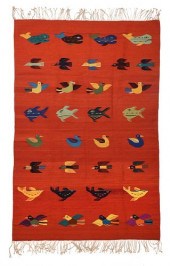 WOVEN WOOLEN RUG20th century,