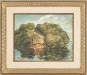 WPA OIL ON BOARD PAINTING, BLU