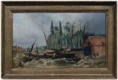 Wreck at Brentford painting, p