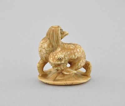 Wrestling Kappa Netsuke Signed