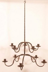 WROUGHT IRON 10 ARM CANDLE CHA