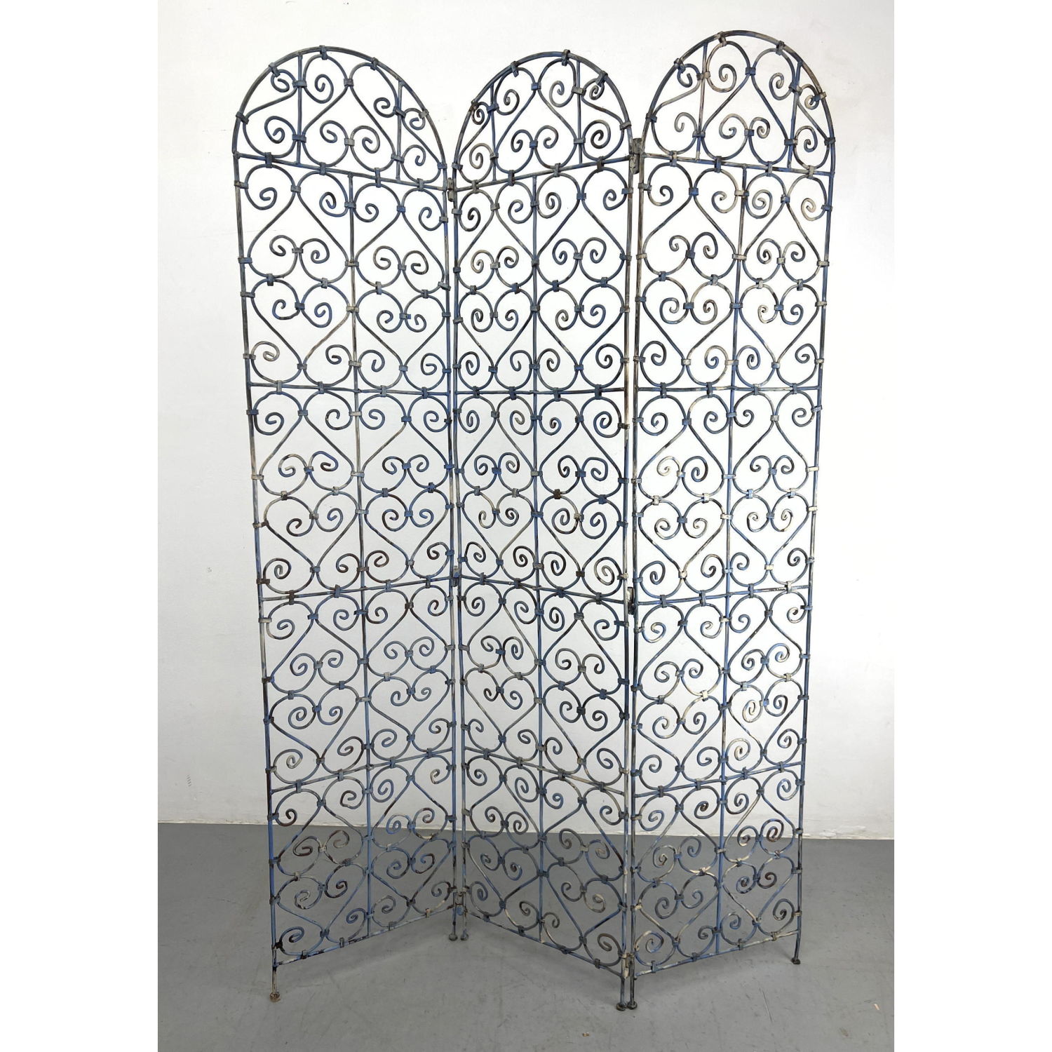 Wrought Iron 3 Panel Folding Screen