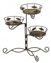 WROUGHT IRON 3-TIER SCROLLED F