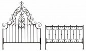 WROUGHT IRON AMBER GLASS HEADB