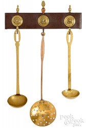 WROUGHT IRON AND BRASS HANGING