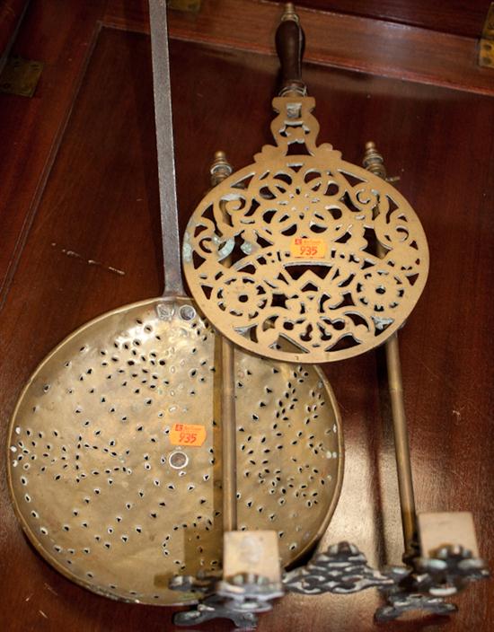 Wrought iron and brass strainer and