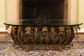 WROUGHT IRON AND GLASS OVAL CO