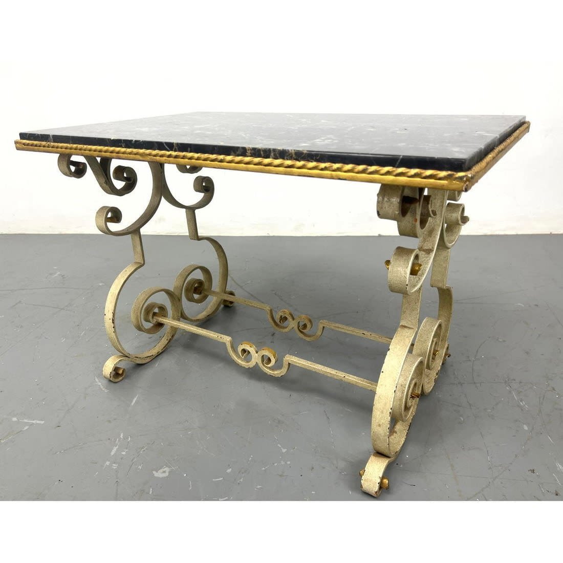 Wrought Iron and Marble Art Deco